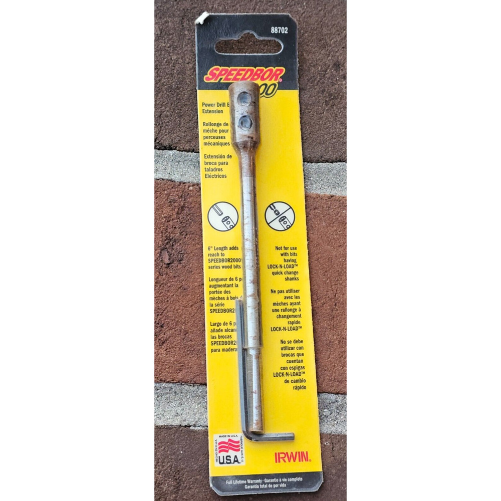 IRWIN 88702 Steel Hex Shank Magnetic Wood Boring Bit Extension 1/4 Dia.x6 L in.
